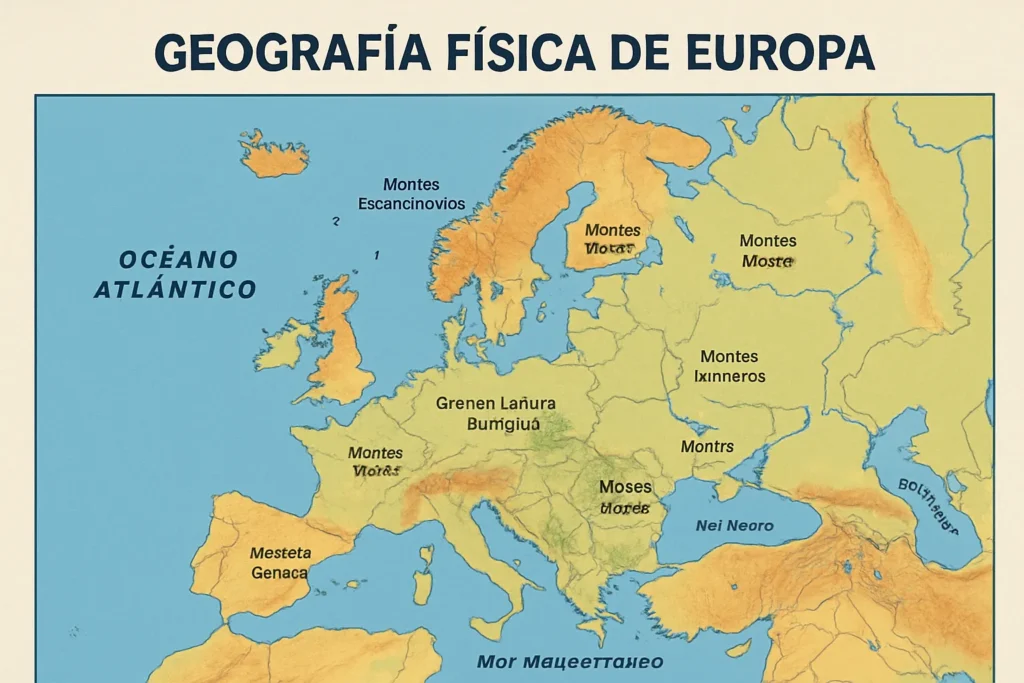 geografía física de Europa en formato educativo
