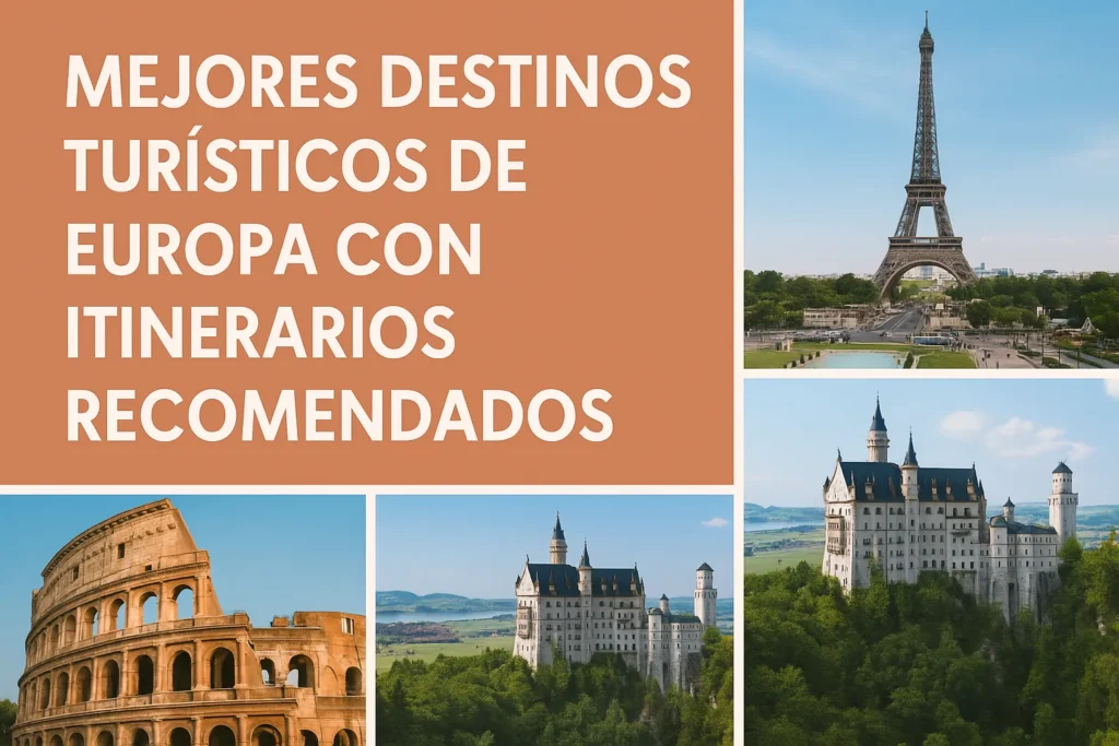 mejores destinos turísticos de Europa con itinerarios recomendados
