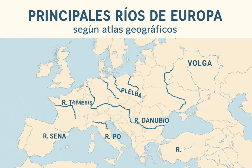 principales ríos de Europa según atlas geográficos