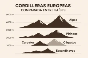 cordilleras europeas comparada entre países