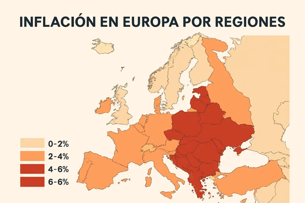 inflación en Europa por regiones