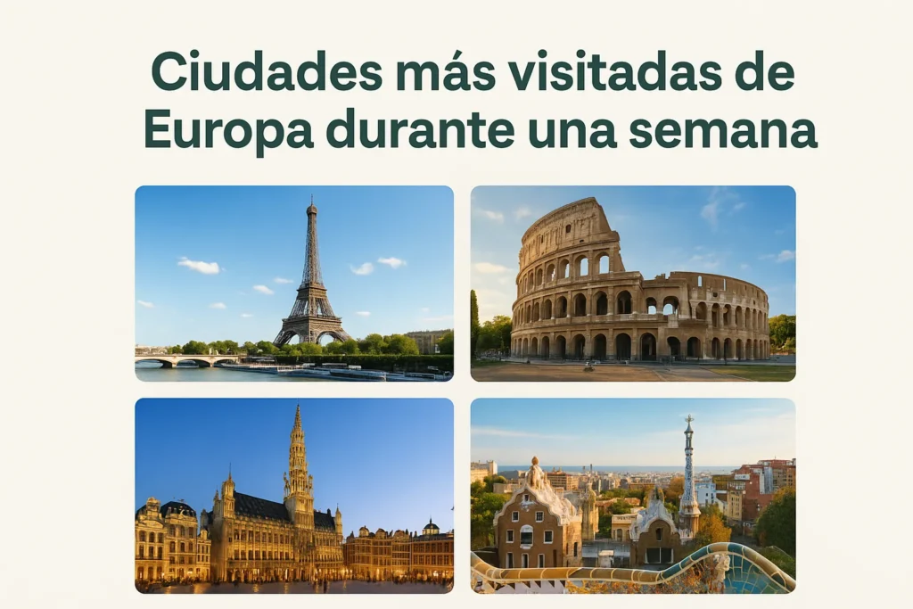 ciudades más visitadas de Europa durante una semana