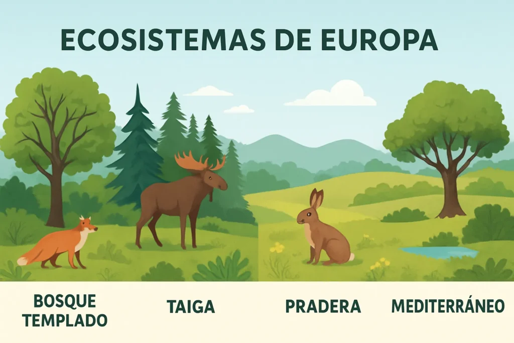 ecosistemas de Europa en formato educativo