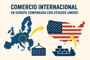comercio internacional en Europa comparada con Estados Unidos