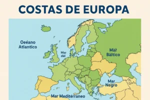 costas de Europa en formato educativo