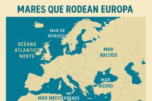 mares que rodean Europa con mapas