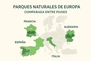 parques naturales de Europa comparada entre países
